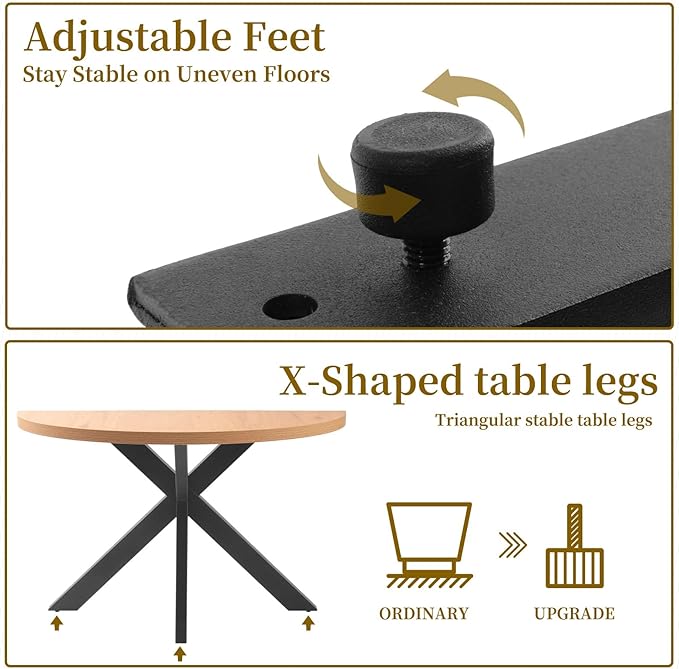 Half Moon Table for Small Spaces,45" Wood Entry Console Table with Adjustable Metal Legs,Hallway