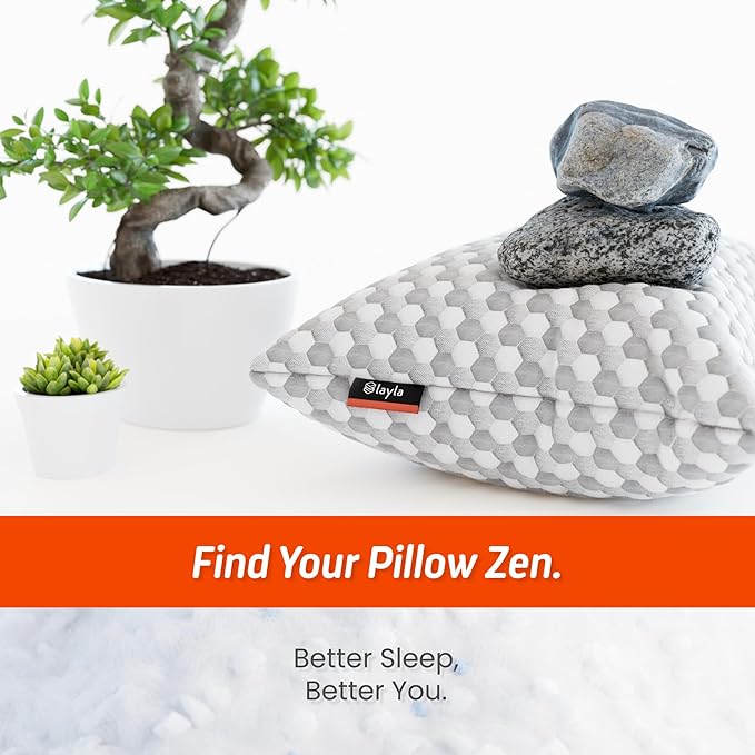 Layla Sleep Adjustable Fill Kapok Pillow, 2pack of The Luxurious Cooling Pillow, King, Supportive for Head and Neck, Fully Adjustable, Natural Material That is Light and Airy.