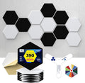 Self-Adhesive Acoustic Panels [390 lbs/yd³ Ultra-High Density], 2nd Generation Sound Absorbing Panel, Professional Level Sound Panel, Polyester Soundproof Foam [Size L, White & Black]