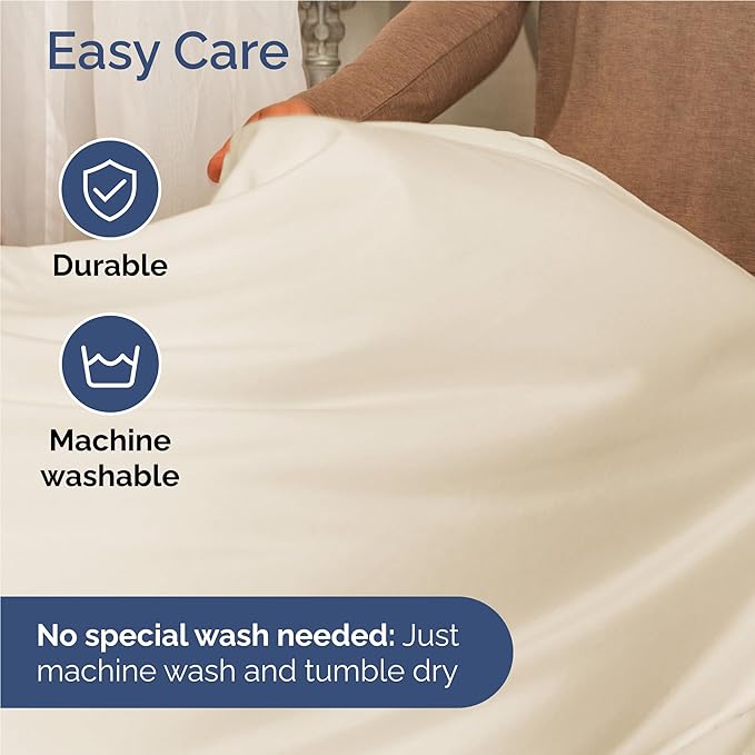 Twin XL 4 Piece Sheet Set - Cooling, Comfy & Breathable - Hotel Luxury Bedding, Includes Fitted Sheet for Women, Men, Kids & Teens - 1 Flat, 1 Fitted Sheet, 2 Pillowcases w/Deep Pockets - Off White