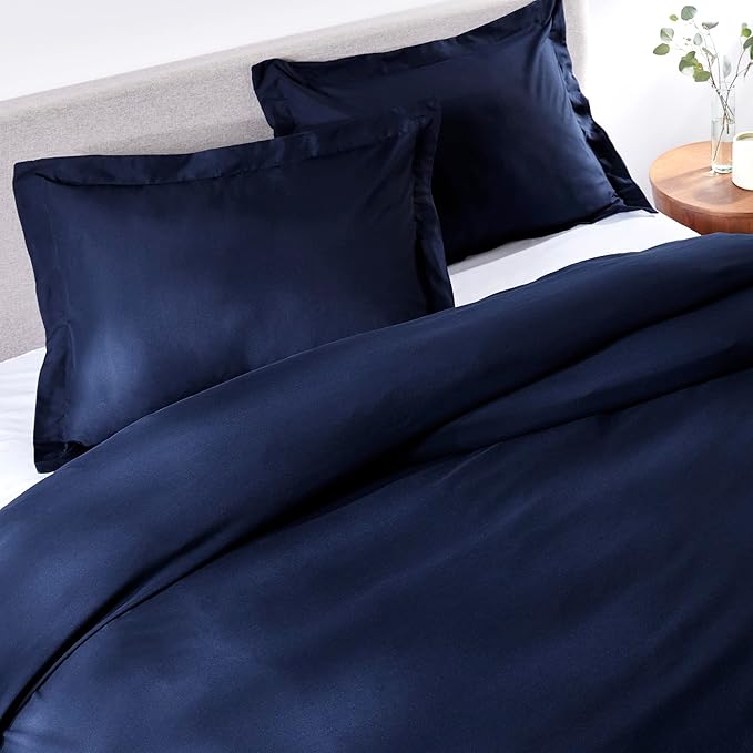 PeachSkinSheets 1500tc Level of Softness Soft Cooling Duvet Cover Set | King/Cali King Size - Mariner Blue