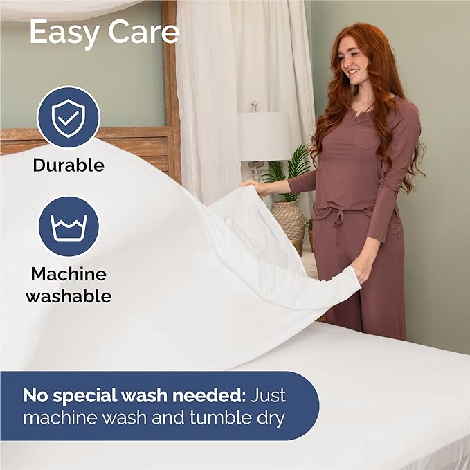 King 6 Piece Sheet Set - Cooling, Comfy & Breathable - Hotel Luxury Bedding, Includes Fitted Sheet for Women, Men, Kids & Teens - 1 Flat, 1 Fitted Sheet, 4 Pillowcases w/Deep Pockets - Antique White