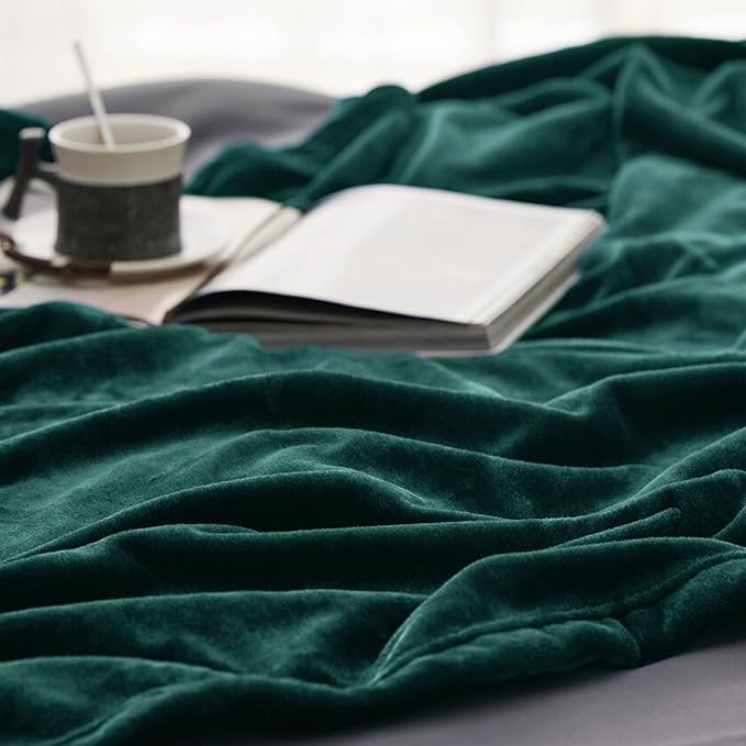 Bedsure GentleSoft Fleece Blankets Queen Size Emerald Green - Bed Blanket Soft Lightweight Plush Fuzzy Cozy Luxury Microfiber, 90x90 inches