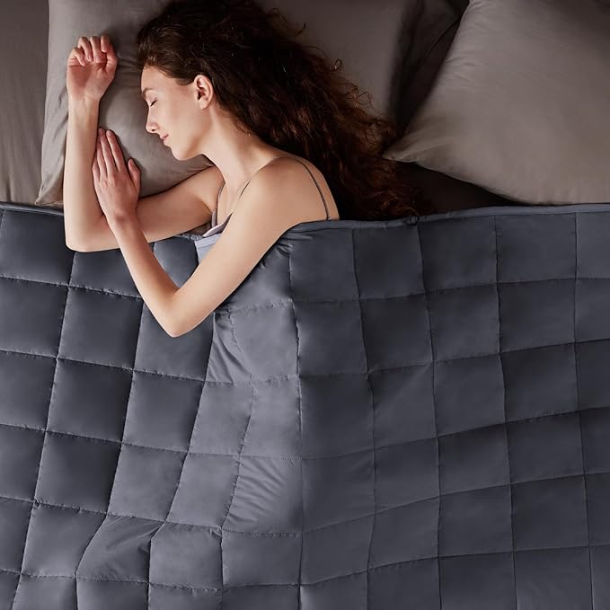 Weighted Blanket Queen Size (60"x80" 12lbs),Ultra Soft and Cozy Cooling Weighted Blanket Queen Size for Adult,Heavy Blanket with Machine Washable Soft Blanket, Dark Grey