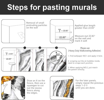 -Black and Gold Marbled Fabric Wallpaper Living Room Abstract Art Bedroom Bathroom Large Wall Mural- 137"x96"（ not Peel and Stick）