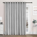 Macochico Extra Wide 100% Blackout Chenille Curtains 100" Wx96 L Thermal Drapes for Sliding Door Living Room Bedroom Auditorium Hotel Apricot Grey Curtains Grommet Top with Tieback Classic 1 Panel