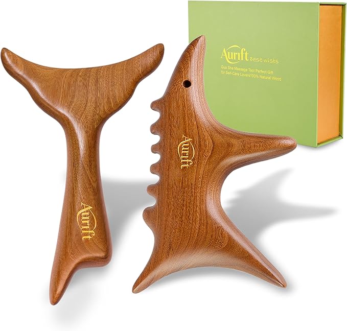 Gua Sha Tool & Acupoint Massage Set– Wood Therapy Massage Tools for Body & Face, Lymphatic Drainage Massager, Jaw Lifting for Relaxation, Deep Tissue Massage & Foot Care, Self Care Gift for Women