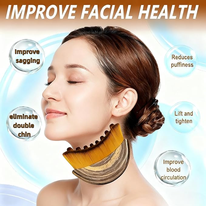 Lymphatic Contour Face Brush Face Lifting Brush Gua Sha Brush for Face Dry Lymphatic Massage Brush Face Depuffer Facial Tool (1PC)