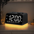 JALL Digital Alarm Clock with FM Radio for Bedroom, 8 Colors Night Light with 2 Charging Port, Sleep Sound Machines with Timer, Dual Alarm, Loud Alarm and Easy to Use for Seniors and Kids as Gift