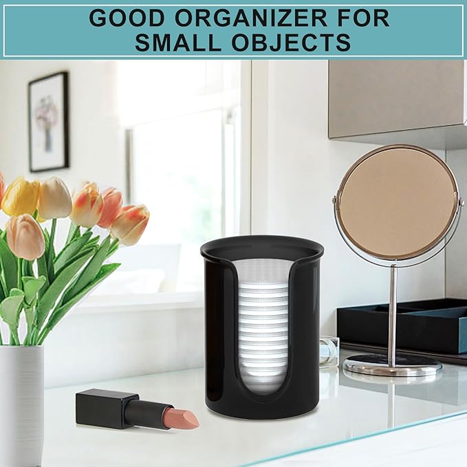 5 oz Bathroom Cup Dispenser Black, Disposable Mouthwash Cups Holder Fit 5oz Paper Cups,Countertop Bathroom Cup Holder Mouthwash Cup Dispenser (2 Pack)