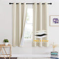 RYB HOME Soundproof Curtains for Bedroom, PM2.5 Particle Filter 100% Blackout Energy Saving Small Window Curtains for Baby Nursery Living Room Home Office, Beige, W 42 x L 63 inches, 2 Pcs