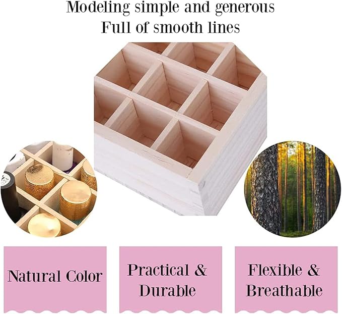 Essential Oil Storage Box Wooden Essential Oils Display Organizer 32 Slots Stand Holder for 5 to 15 ml Bottles Nail Polish Collectionl Bottles Nail Polish Collection.