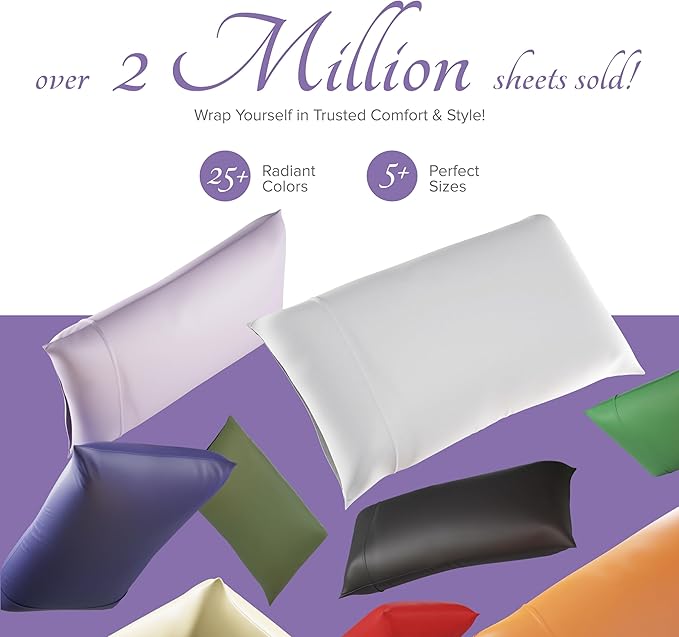 Carressa Linen 100% Egyptian Cotton Pillow Cases Set of 2-600 Thread Count Teal Standard/Queen Pillowcase for Sleeping, Soft, Silky Sateen Weave Bed Pillow Cover, Extra Long Staple Pillowcases