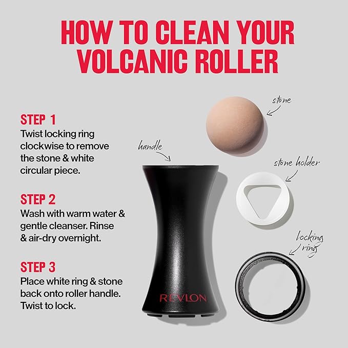 Revlon Face Roller, Oily Skin Control for Makeup, Oil Absorbing, Volcanic Reusable Facial Skincare Tool, Stocking Stuffer for Women & Men, 1 count