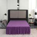 Bed Skirt Queen Size Ruffled Bed Skirt with Split Corners, 16 Inch Drop Dust Ruffle Bed Skirts with Platform, Grape