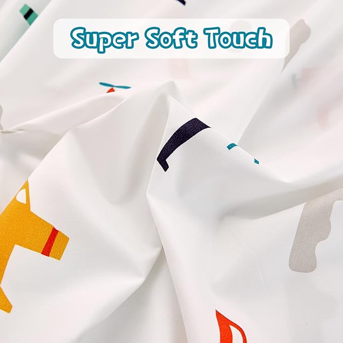 JSD Airplane Kids Sheet Set Twin Size, 3 Piece Soft Printed Microfiber Bed Sheets Deep Pocket