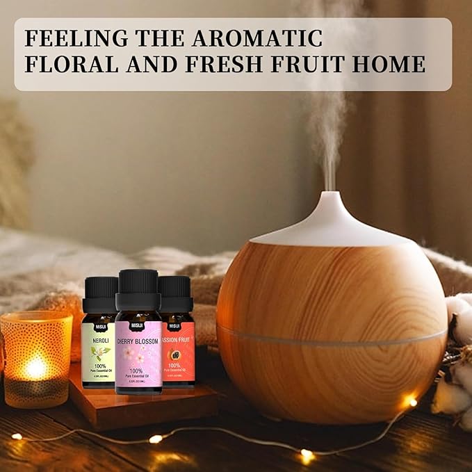 Essential Oils Set-Essential Oils for Diffuser for Home,Diffuser Oils Scents for Aromatherapy,Laundry,Candle&Soap Making,Humidifiers 6 X 10ML