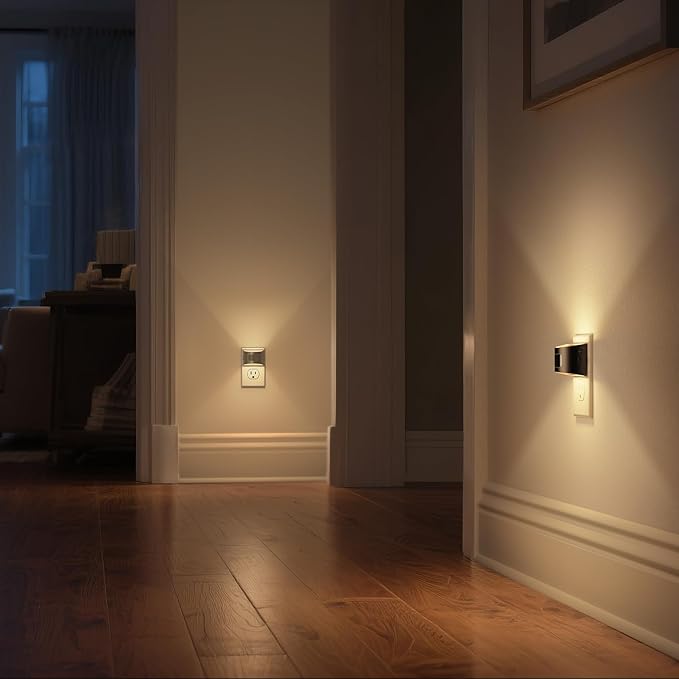 DORESshop LED Night Light[4 Pack], Night Lights Plug into Wall, 3 Mode Plug in Night Light with Motion Sensor, Dusk to Dawn Sensor, Nightlights for Adults, Bedroom, Bathroom, Hallway