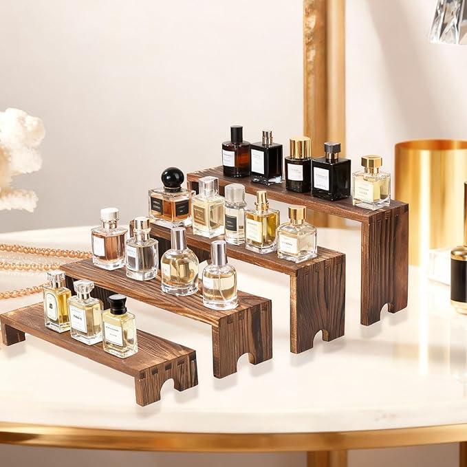 Display Riser Stand, 4 Tier Perfume Organizer Tiered Cologne Organizer for Men,Display Shelf for Perfume, Party, Makeup, Spice,