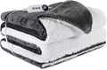 Heated Blanket 72"x84" Full Size, Dual-Sided with Soft Flannel & Sherpa Fabric, Electric Blanket with 9 Heating Levels & 2-10 Hours Auto Off, Machine Washable, Dark Gray
