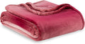Berkshire Blanket-Classic Heavyweight Warm Soft Printed VelvetLoft® Plush Blanket, King Size Soft Fuzzy Blanket for Couch Sofa Bed, Ombre Burgundy, 90in x 108in