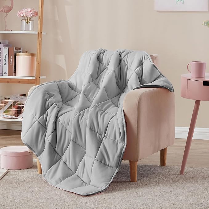 Weighted Blanket Kids (40"x60" 10lbs),Ultra Soft and Cozy Cooling Weighted Blanket Kids,Heavy Blanket with Machine Washable Soft Blanket, Stone Grey