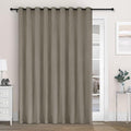 Macochico 120" Wx84 L 100% Blackout Chenille Curtains for Sliding Door Living Room Bedroom, Luxury Drapery for Hotel Home Theater, Light Taupe Thermal Window Treatments with Tieback, Grommet, 1 Panel