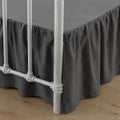 Bed Skirt Ruffled Bed Skirt with Split Corners, 18 Inch Drop Dust Ruffle Bed Skirt with Platform, Dark Grey, 18" King