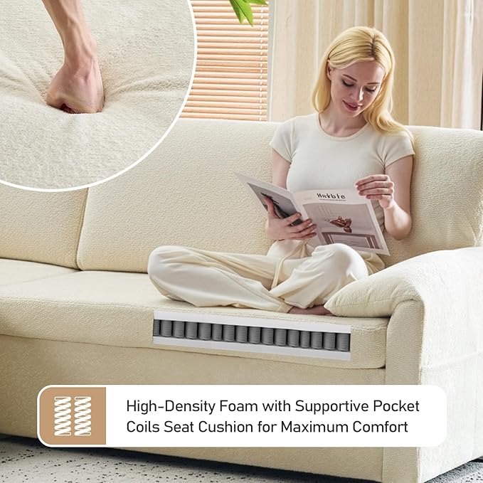 VINGLI Convertible Sofa Bed, U-Shape Sectional Couches for Living Room Sleeper Sofa with Pull Out Couch Bed Cloud-Like Plush Fleece Sofa Couch with Storage Chaise, USB Charging, Side Pockets