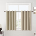 ChrisDowa 100% Blackout Tan Solid Curtains 54 Inches Long 2 Panels for Bedroom Living Room,Farmhouse Room Darkening Thermal Insulated Soundproof Grommet Top Window Treatment Drapes,52x54
