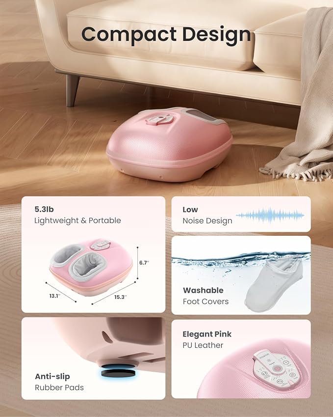 RENPHO Foot Massager Machine with Heat [2026 Upgraded], Shiatsu Foot Massager for Plantar Fasciitis, Christmas Gifts for Women, Cordless Control, Best Gifts for Women/Mom/Wife, PK