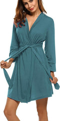 HOTOUCH Womens Robe Lightweight Short Knit Bathrobe Soft Ladies Sleepwear with Pockets
