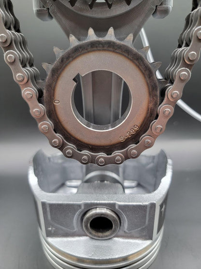 Chevrolet Small Block V8 Rotating Gear Clock – Stainless Steel Timing Chain Desk Clock by Clock9Nine, Chevy Truck Garage Decor, Muscle Car Gift, Hot Rod Man Cave Collectible, Car Show Trophy