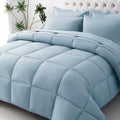 JOLLYVOGUE King Comforter Set, Ultra-Soft Bed in a Bag King Size 7 Pieces, Oeko-TEX Certified Bedding Set with Down Alternative Comforter, Sheets, Pillowcases & Shams, Lake Blue