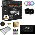 SteamSpa Steam System 9kW Steam Shower Generator with Bluetooth Wifi, Quickstart Continous Steam, Advanced Touch Pad Screen, Chroma Lights, Drain Pan and Auto Drain Gold RVBS900GD-A
