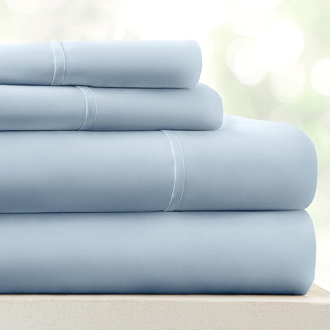 Linen Market Bed Sheets for Twin Size Bed (Light Blue) - Sleep Better Than Ever with These Soft and Cooling Twin Sheets - Deep Pocket Fits 16" Thick Beds - 3 Piece Twin Sheet Set