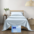 THREAD SPREAD 100% Cotton Twin Sheet Set - 400 Thread Count, 3 PC Twin Sheets, Cooling & Luxury Sateen Sheets, 16" Deep Pocket, Breathable Cotton Sheets for Dorm (Light Blue)