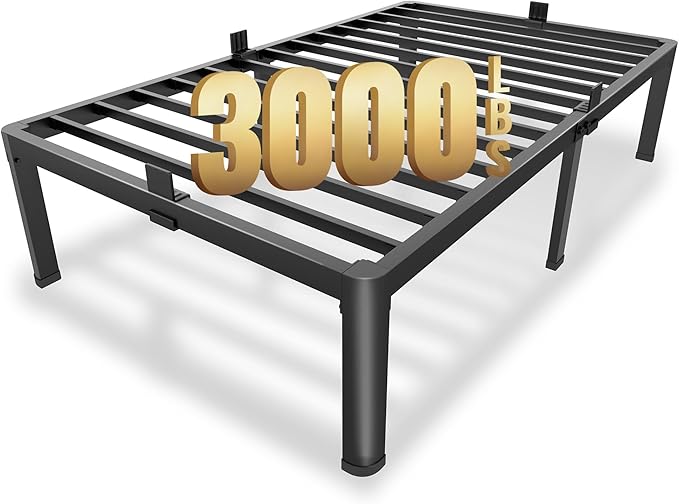 MAF 14 Inch Twin XL Metal Platform Bed Frames with Round Corner Legs, 3000 LBS Heavy Duty Steel Slats Support, Noise Free, No Box Spring Needed, Easy Assembly