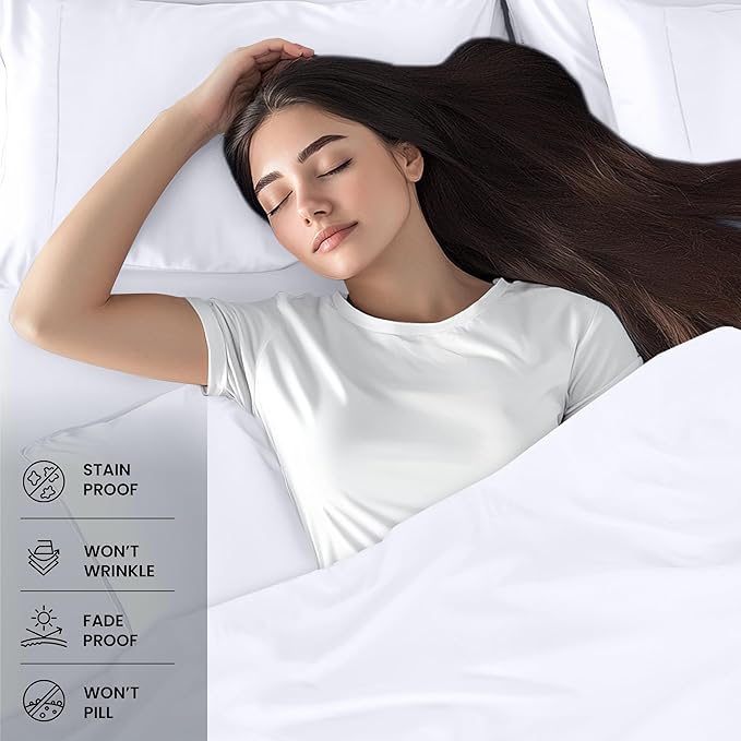 Utopia Bedding Queen Bed Sheets Set - Pack of 10 Sheet Sets - Perfect for Spa, Hotel, & Guest Bedroom - Brushed Microfiber - Shrinkage and Fade Resistant - Easy Care (White)