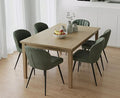 EALSON Modern Dining Chairs Set of 6 Upholstered Leather Accent Dining Room Chairs with Metal Legs Comfortable Armless Kitchen Chairs for Living Room/Dining Room, Green