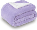 SOCHOW Sherpa Fleece Throw Blanket, Double-Sided Super Soft Luxurious Plush Blanket Throw Size, Lilac, 50x60 inches
