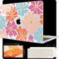 MEEgoodo for MacBook Air 13 inch Case 2021 2020 2019 2018 Released A2337 M1 A2179 A1932 with Touch ID, Plastic Hard Shell & Keyboard Cover Compatible with MacBook Air Case 13.3,Minimalist Style Floral