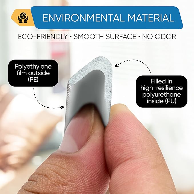 Adhesive V Shape Weatherstrip, Weather Stripping Door Seal Strip Foam Door Frame Insulation Side Jamb Bottom Groove Gap Filler Soundproof V Weatherstripping (White, 1/2 in x 1/2 in x 26 Ft)