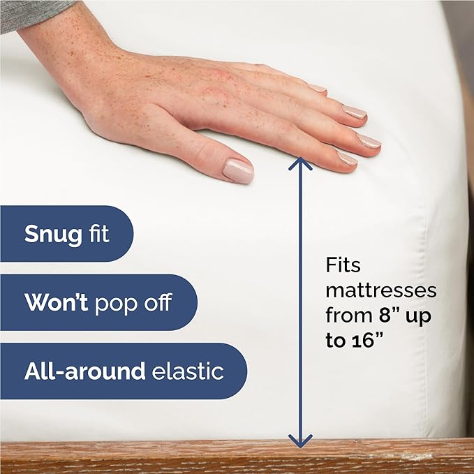 Full Size 4 Piece Sheet Set - Comfy Breathable & Cooling Bed Sheets Set - Hotel Luxury Bedding for Women, Men, Kids, Teens, Boys & Girls - Deep Pockets, Soft, Wrinkle Free - Oeko-Tex - Antique White