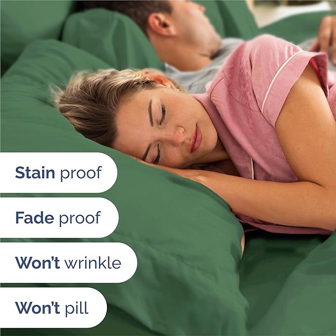 Twin 4 Piece Sheet Set - Cooling, Comfy & Breathable - Hotel Luxury Bedding, Includes Fitted Sheet for Women, Men, Kids and Teens - 1 Flat, 1 Fitted Sheet, 2 Pillowcases with Deep Pockets - Emerald
