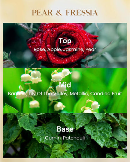 M&SENSE 3 Wick Soy Candles for Home Scented, Pear & Fressia Scented Aromatherapy Candle for Stress Relief, 35oz 150 Hour Burn Time, Long Lasting Highly Scented Candle Gift