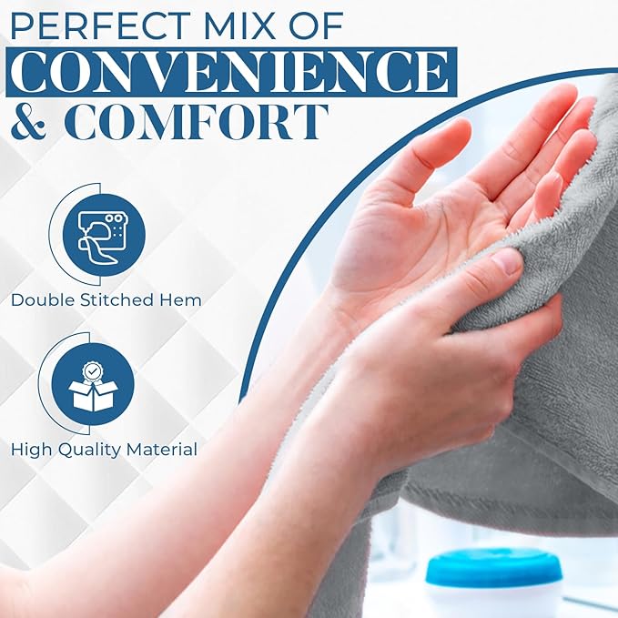 DAN RIVER 6-Pack Premium Hand Towels (16x28 Inches) - 100% Cotton, Ultra Soft, Lightweight, Highly Absorbent Towels for Bathroom, Spa, Gym, Salon, Hotel, and Travel - 550 GSM - Silver