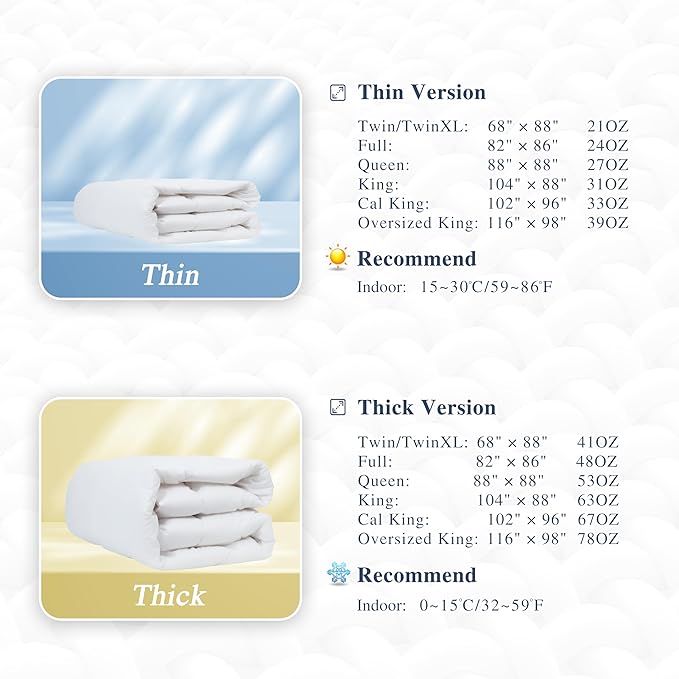 sunflower Oversized King Duvet Insert Comforter Down Alternative Filling Cotton Shell All Season Hypoallergenic Warm Breathable Noiseless Machine Washable 98"x116"with Corner Taps White