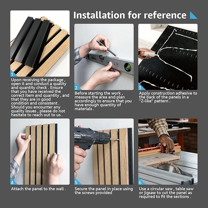 Art3d 4pcs-107 x 8in Slat Acoustic Panel for Wall and Ceiling, 3D Fluted Sound Absorbing Panel with Wood Finish, Dark Walnut