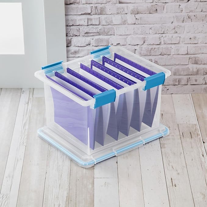 Sterilite 16-Pack Gasket Box, Weather-Resistant Storage Bins with Latching Lids, 32 Quart - Heavy-Duty Organizing Containers for Closet, Bathroom, and Office